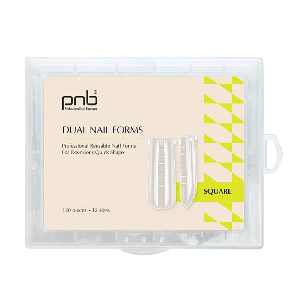 Багаторазові верхні форми для нарощування PNB Dual Nail Forms Square, 120 шт